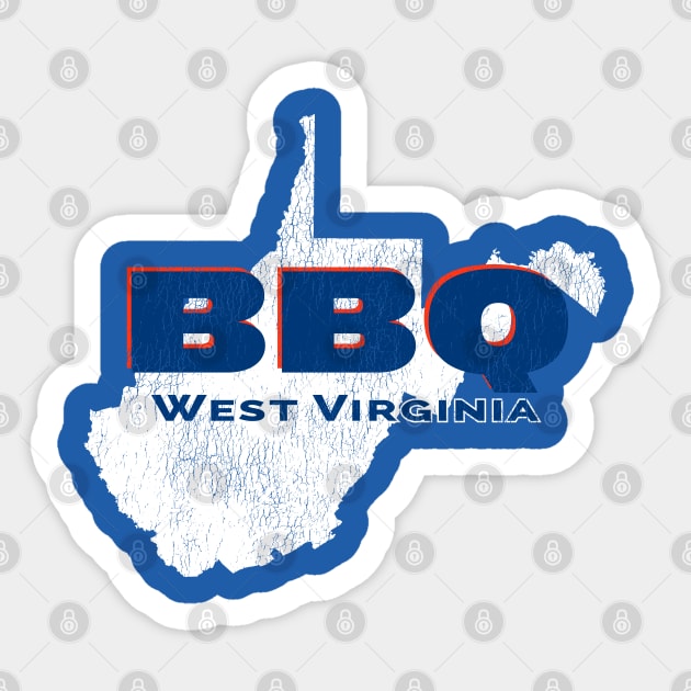 BBQ West Virginia, Get Your Grill On, Perfect BBQ, Sweet Home Barbeque Sticker by Jas-Kei Designs